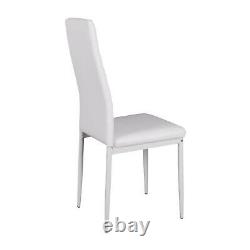 4 White Dining Chair Kitchen PU Upholstered High Back Computer Chair Home UK