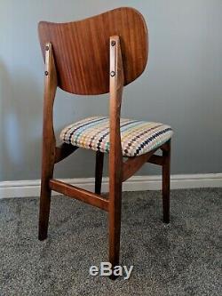 4 X Retro Upholstered Dining Room Chairs Swedish / Danish / Scandinavian