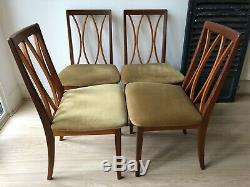 4 X Retro Vintage G PLAN Dining Chairs Teak Mid Century Dralon Upholstered Seats