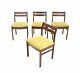 4 X Vintage Teak Danish Influence Dining Chairs (re Upholstered)