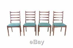 4 X Vintage Teak Danish Influence Dining Chairs (Re Upholstered)