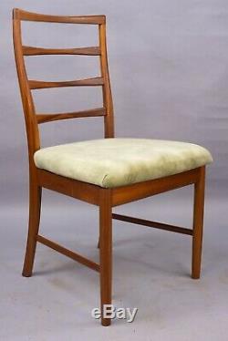 4 vintage teak dining chairs by McIntosh 1970s retro mid-century re-upholstered