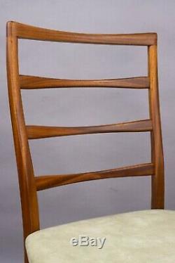 4 vintage teak dining chairs by McIntosh 1970s retro mid-century re-upholstered