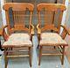 4 X Farmhouse Dining Chairs Tapestry Upholstered 2 X Carver