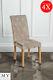4 X Genoa High Quality Upholstered Scroll Back Dining Chairs Golden Mink