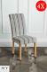 4 X Genoa High Quality Upholstered Scroll Back Dining Chairs -jupiter Silver
