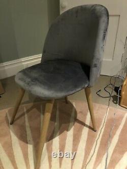 4 x Grey Velvet dining chairs