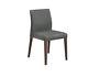 4 X Habitat Elodi Grey Upholstered Dining Chair Walnut Legs 164513 (sa435)