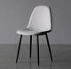 4x Grey Upholstered Dining Chair With Black Legs Modern Furniture