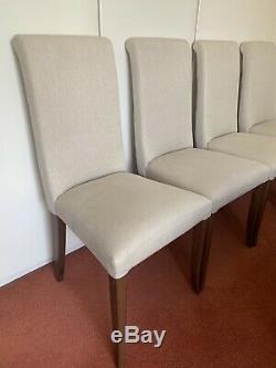 4x John Lewis Upholstered Dining Room Table Chairs Neutral Beige Cotton Linen