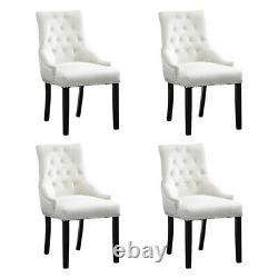 4x Knocker Dining Chairs Accent Button Tufted Upholstered Studded Velvet Chair
