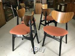 4x NEWLY UPHOLSTERED G Plan Butterfly Dining Chairs Mid Century 60s 70s