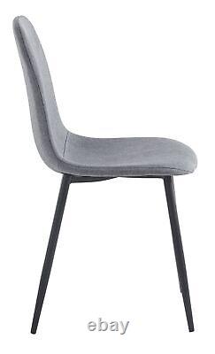 4x Upholstered Grey Fabric Dining Chair with Metal Legs / Kitchen Home Office