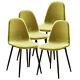 4x Velvet Dining Chairs Metal Legs Side Chair Upholstered Kitchen Dining Room Bn