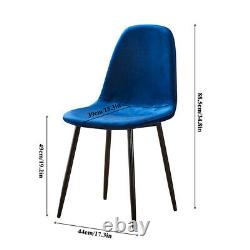 4x Velvet Dining Chairs Metal Legs Side Chair Upholstered Kitchen Dining Room BN