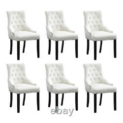 6Pcs Knocker Dining Chairs Accent Button Tufted Upholstered Studded Velvet Chair