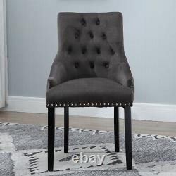 6Pcs Velvet Knocker Dining Chairs Accent Tufted Studded Dining Room Kitchen Home