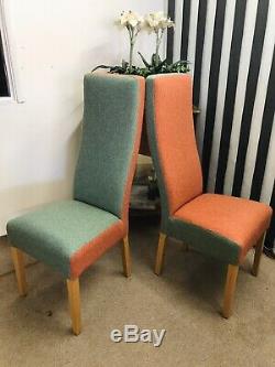 6 Barker & Stonehouse Dining Chairs Newly upholstered In Multicoloured Fabric