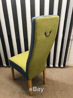 6 Barker & Stonehouse Dining Chairs Newly upholstered In Multicoloured Fabric