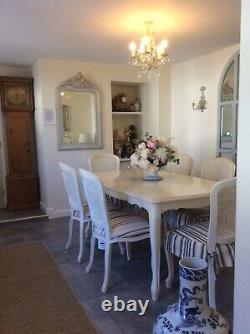 6 Beautiful laura Ashley Upholstered Dining chairs And French style Dining table
