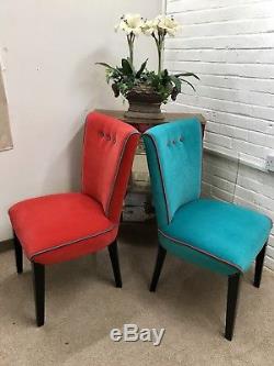 6 Dining Chairs newly upholstered in Multicoloured Velve