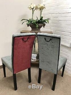 6 John Lewis Dining Chairs newly upholstered in Luxury Velvet (2 carvers)