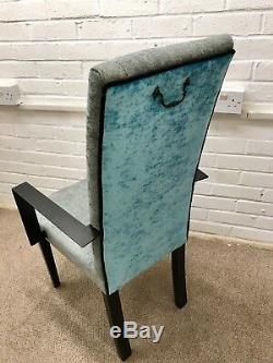 6 John Lewis Dining Chairs newly upholstered in Luxury Velvet (2 carvers)