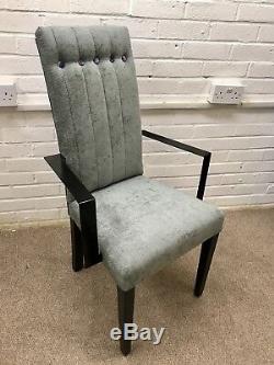 6 John Lewis Dining Chairs newly upholstered in Luxury Velvet Included2 carvers
