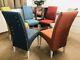 6 M&s Dining Chairs Newly Upholstered In Multicoloured Tweeted Fabric