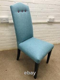 6 Multiyork Dining Chairs newly Upholstered In Multicoloured tweeted Fabric