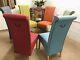 6 Next Dining Chairs Newly Upholstered In Multicoloured Water Clean Fabric