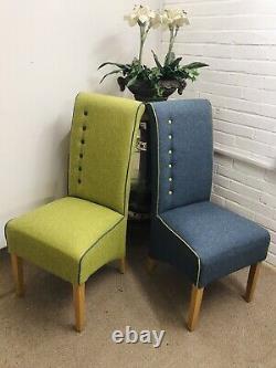6 Next Dining Chairs newly Upholstered In Multicoloured Water clean Fabric