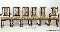 6 Wood Bros Old Charm Dining Chairs In Light Oak Venetia Fabric FREE UK Delivery
