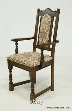 6 Wood Bros Old Charm Dining Chairs In Light Oak Venetia Fabric FREE UK Delivery