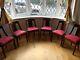 6 Antique Upholstered Wooden Dining Chairs, Good Condition, North London