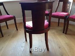 6 antique upholstered wooden dining chairs, good condition, North London