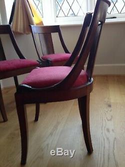 6 antique upholstered wooden dining chairs, good condition, North London