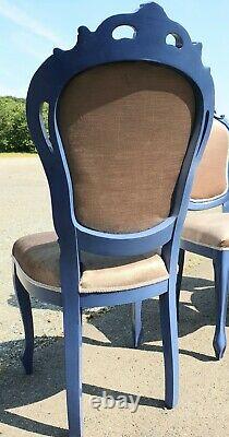 6 italian blue and gold Dining chairs
