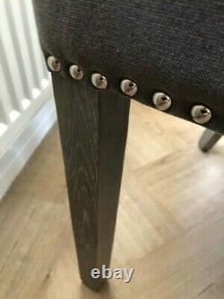 6 nearly new grey upholstered dining room chairs