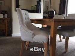 6 x Chatsworth Camberwell Natural Linen Upholstered Dining Chair Set