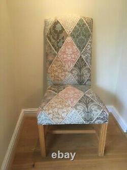 6 x High Back Upholstered Dining Chairs. Solid hard wood frames. Good condition