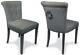 6 X Regal Sandringham Grey Linen Style Upholstered Dining Chair Set Of 6