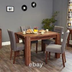 6x Baumhaus Shiro Walnut Flare Back Upholstered Dining Chair Slate Grey
