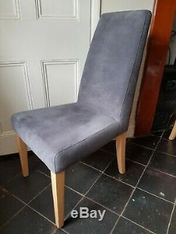 6x Habitat ELODI Grey Upholstered Dining Chairs Oak Legs 164512 RRP £150 DPH341