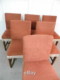 6x Vintage Retro re-upholstered dining saloon oak chairs 1960s broadroom chairs