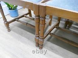 8 Ladder Back Oak Dining Farmhouse Chairs with Upholstered Seats 218