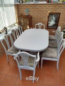 8 Seater Dining Table And Upholstered Chairs