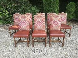8 x Dining Chair Upholstered Tetrad Eastwood Fabric & Leather FREE DELIVERY