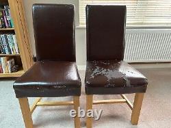8 x heavy solid oak dining room chairs require re-upholstering