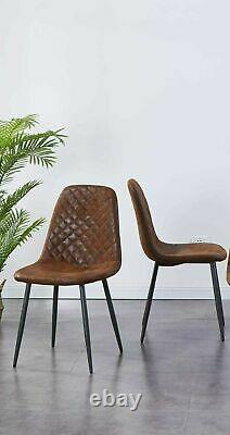 AINPECCA Suede Dining Chairs Set of 2 Brown Dining Chairs Upholstered Seat with